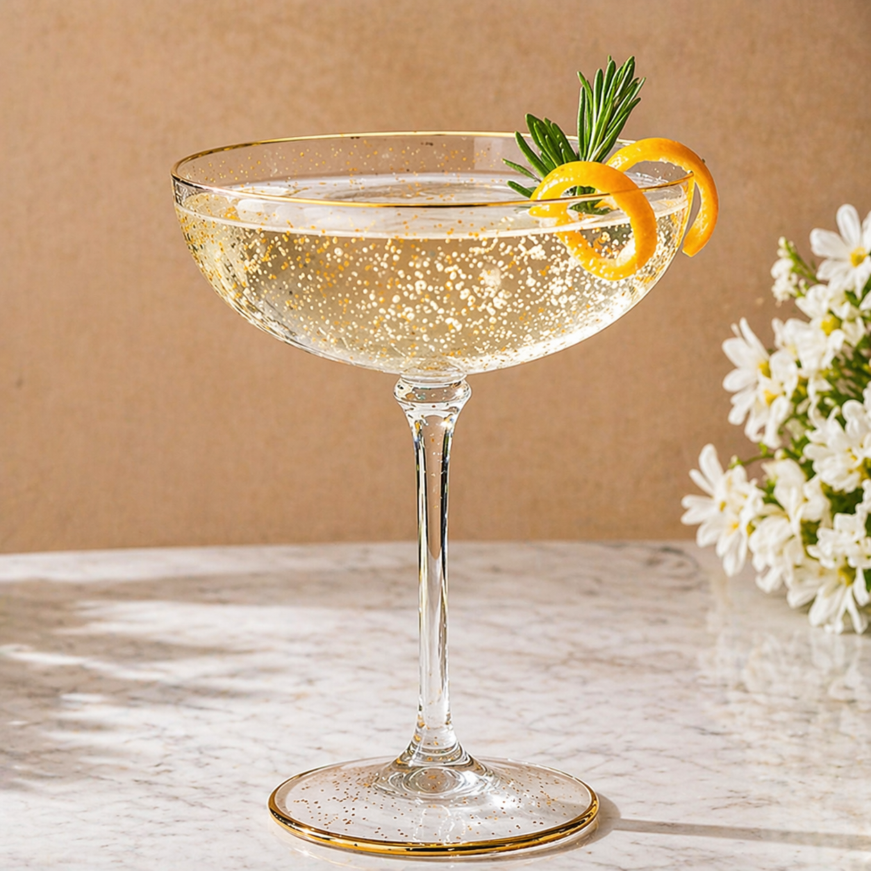 Golden Speckled Coupe Glass Set