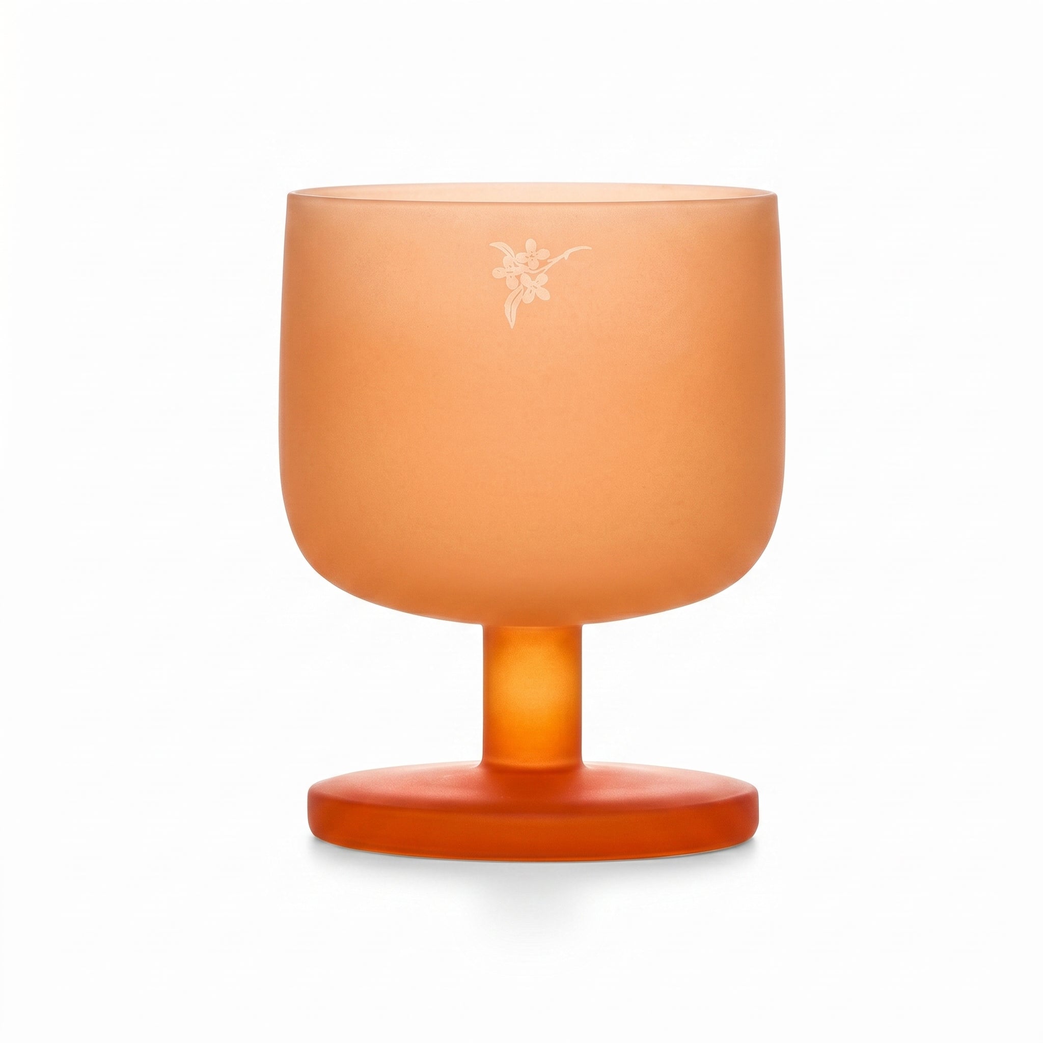 Frosted Sunset Orange Stemmed Glass