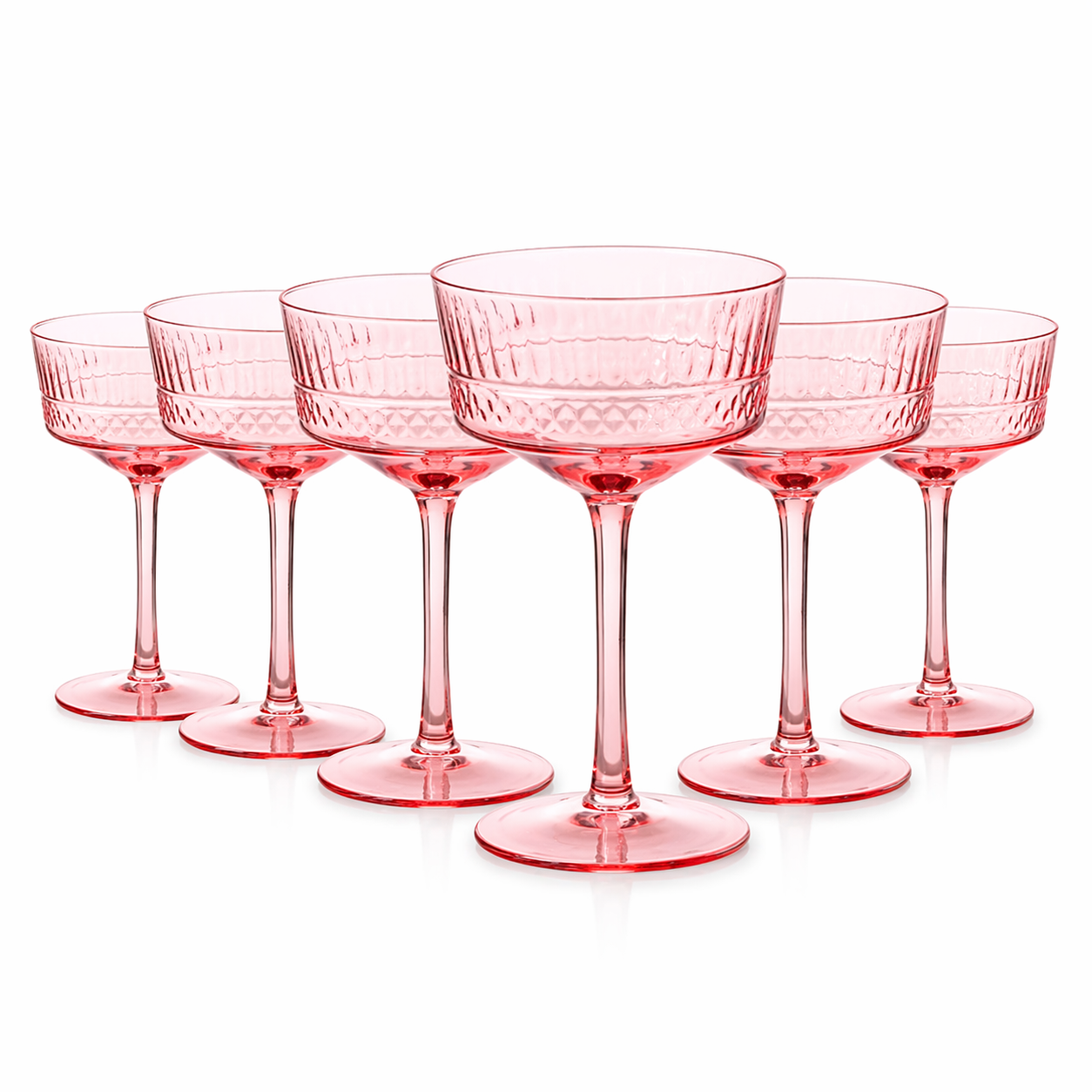 Rose Red Vintage Coupe Glass Set