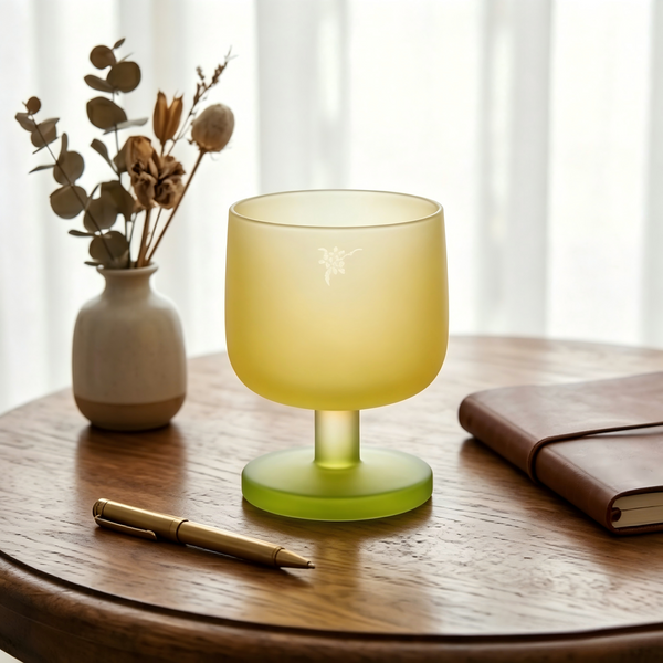 Frosted Citrus Stemmed Glass