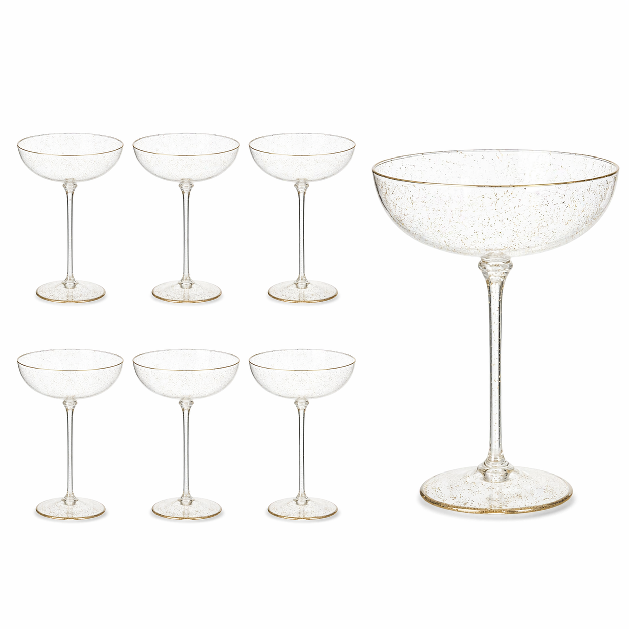 Golden Speckled Coupe Glass Set