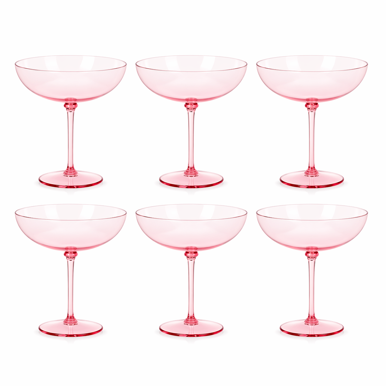 Soft Pink Coupe Glass Set