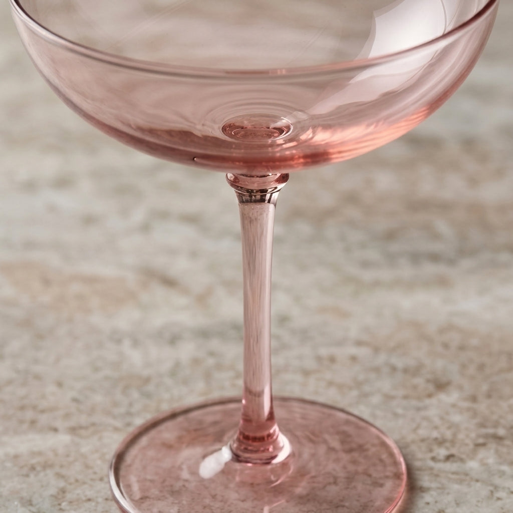 Soft Pink Coupe Glass Set