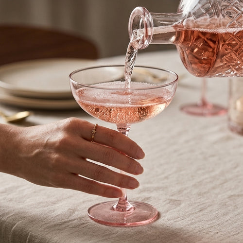 Soft Pink Coupe Glass Set